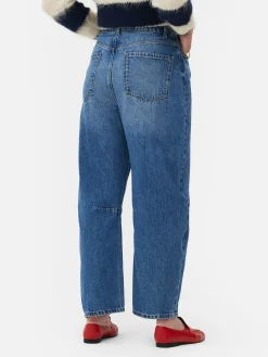 Jeans|Primark „Rita Ora“ Barrel-Jeans In Acid-Wash-Optik Mittelblau