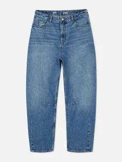 Jeans|Primark „Rita Ora“ Barrel-Jeans In Acid-Wash-Optik Mittelblau
