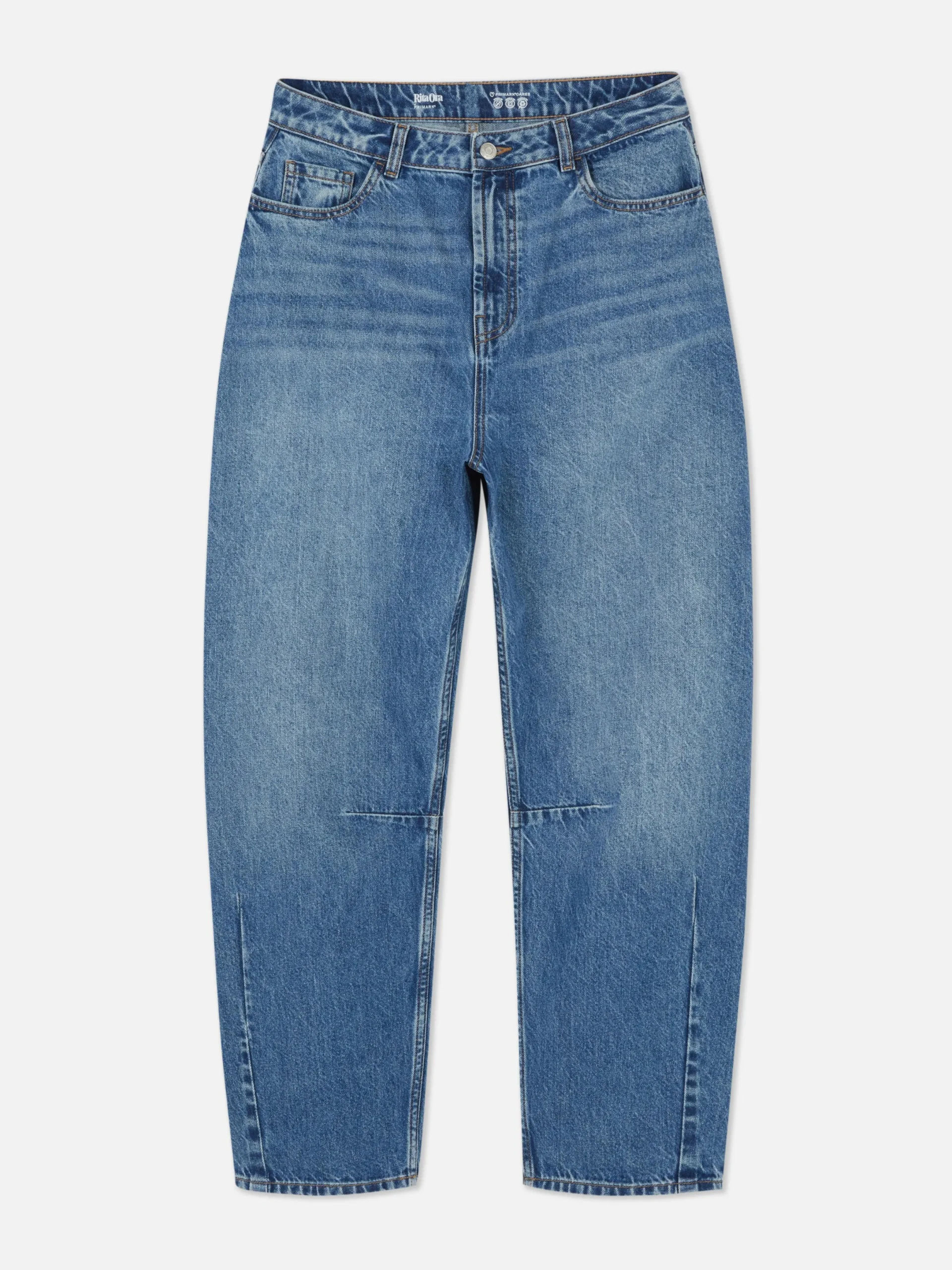 Jeans|Primark „Rita Ora“ Barrel-Jeans In Acid-Wash-Optik Mittelblau