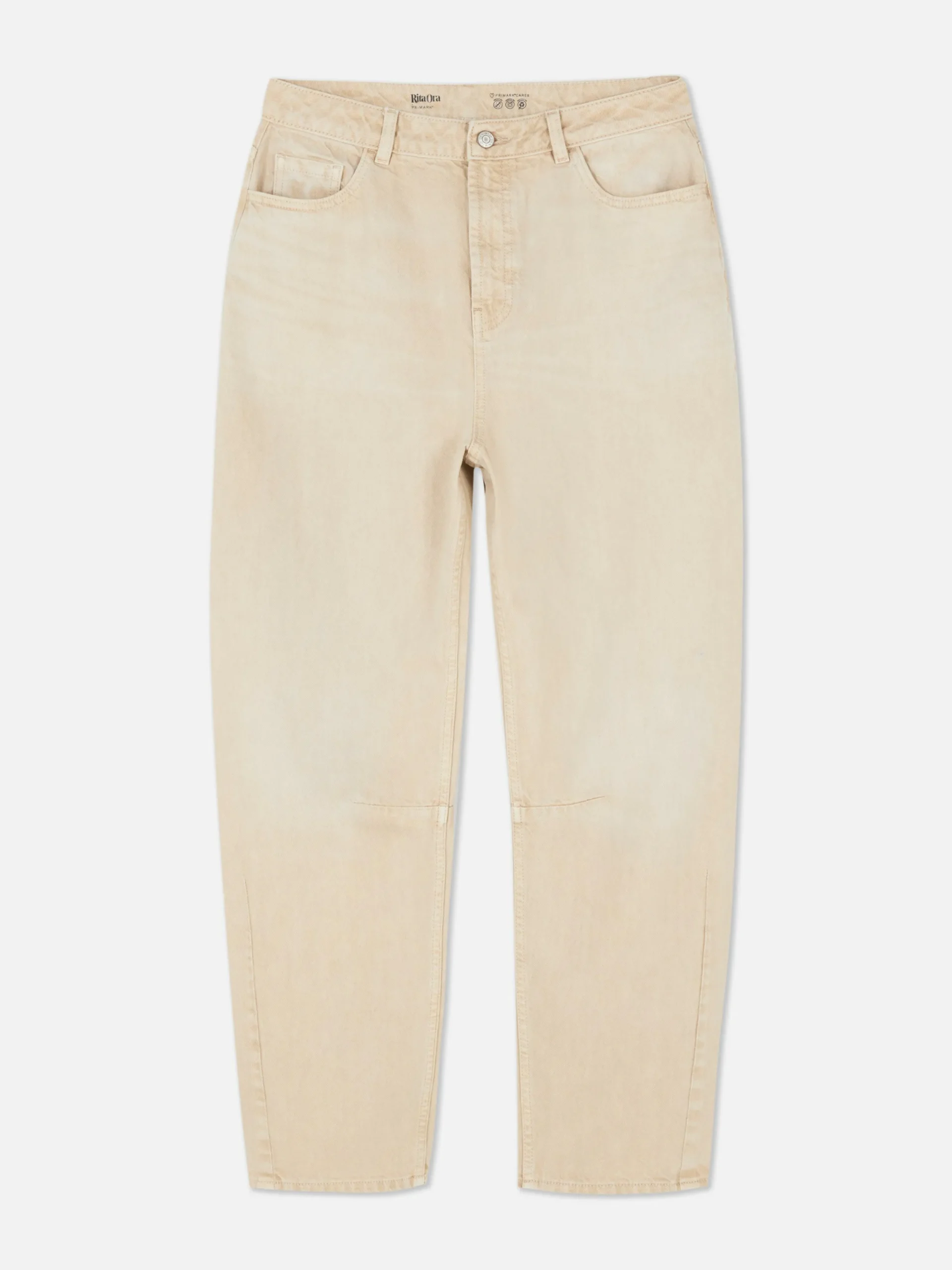 Jeans|Primark „Rita Ora“ Barrel-Jeans In Acid-Wash-Optik Steinfarben
