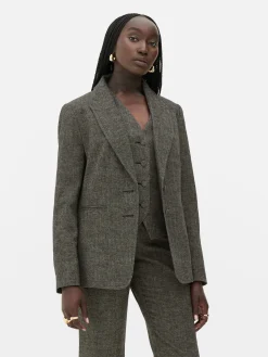 Blazer|Primark „Rita Ora“ Blazer Mit Fischgrätmuster Braun