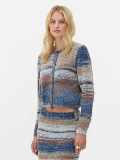 Pullover Und Cardigans|Primark „Rita Ora“ Cardigan Mit Space-Dye-Muster Marineblau
