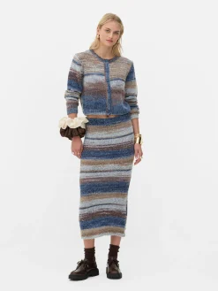 Pullover Und Cardigans|Primark „Rita Ora“ Cardigan Mit Space-Dye-Muster Marineblau