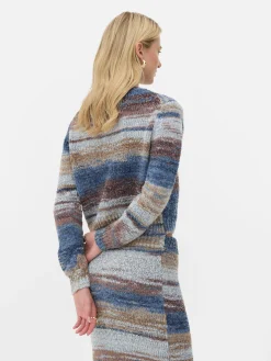 Pullover Und Cardigans|Primark „Rita Ora“ Cardigan Mit Space-Dye-Muster Marineblau