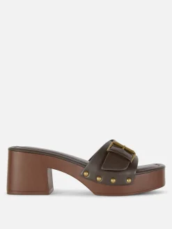Heels|Primark „Rita Ora“ Clogs Mit Blockabsatz Schokoladenbraun