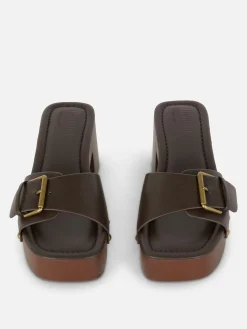 Heels|Primark „Rita Ora“ Clogs Mit Blockabsatz Schokoladenbraun