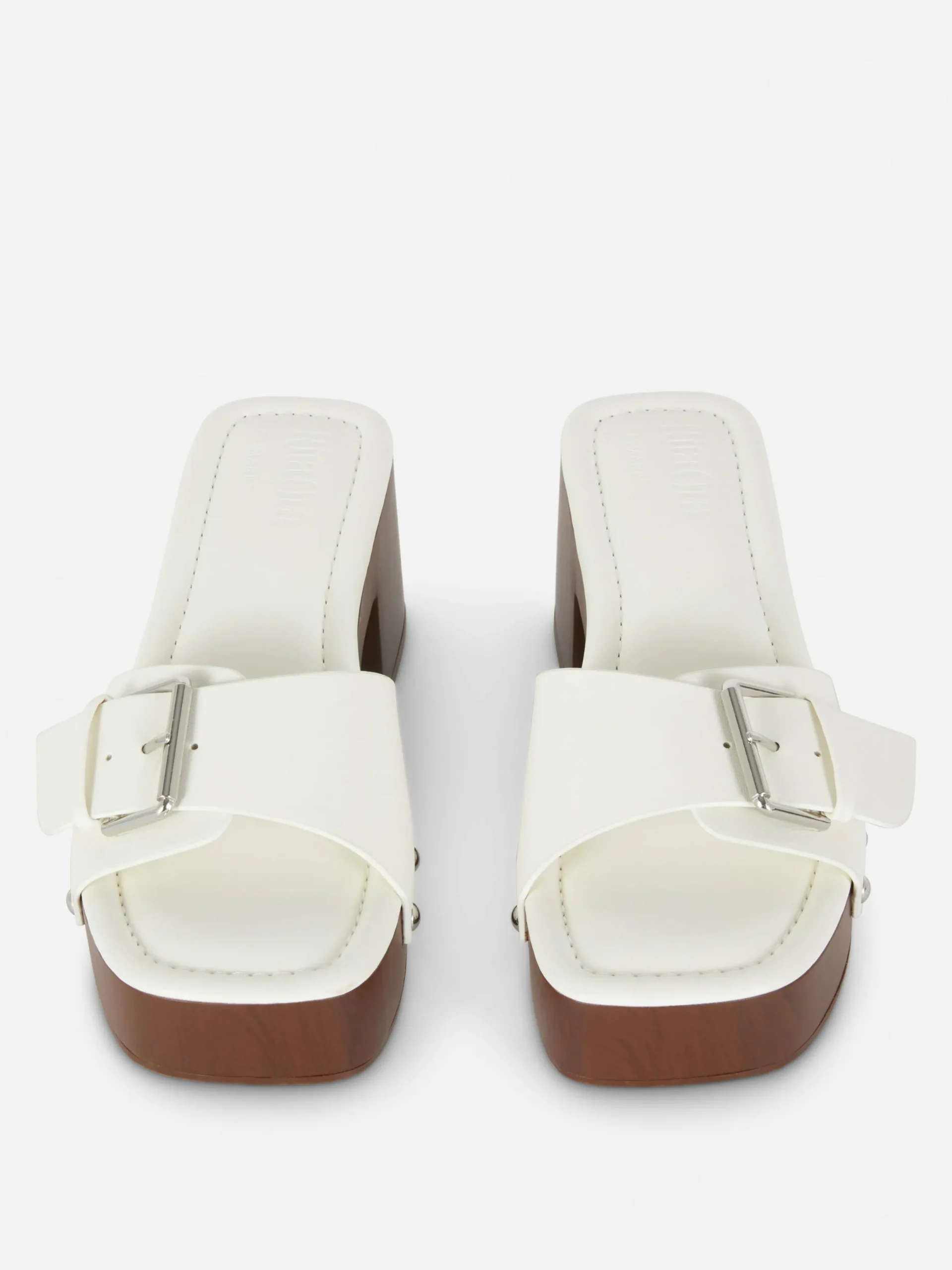 Heels|Primark „Rita Ora“ Clogs Mit Blockabsatz Weiß