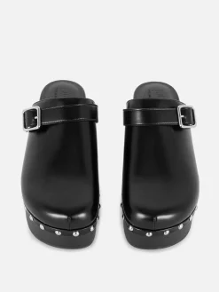 Heels|Primark „Rita Ora“ Clogs Mit Blockabsatz Und Nieten Schwarz