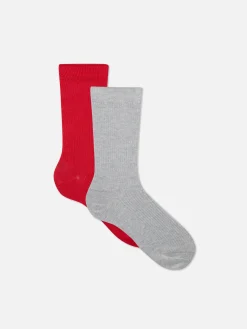 Socken|Primark „Rita Ora“ Crew-Socken, 2er-Pack Rot