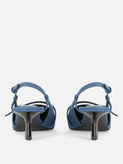 Heels|Denim|Primark „Rita Ora“ Denim-Heels Mit Schnalle Dunkelblau