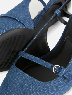 Heels|Denim|Primark „Rita Ora“ Denim-Heels Mit Schnalle Dunkelblau