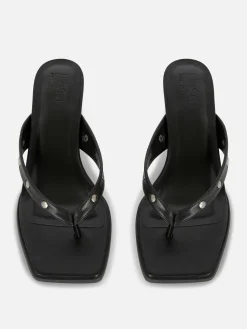 Heels|Primark „Rita Ora“ Kunstleder-Mules Mit Nieten Schwarz