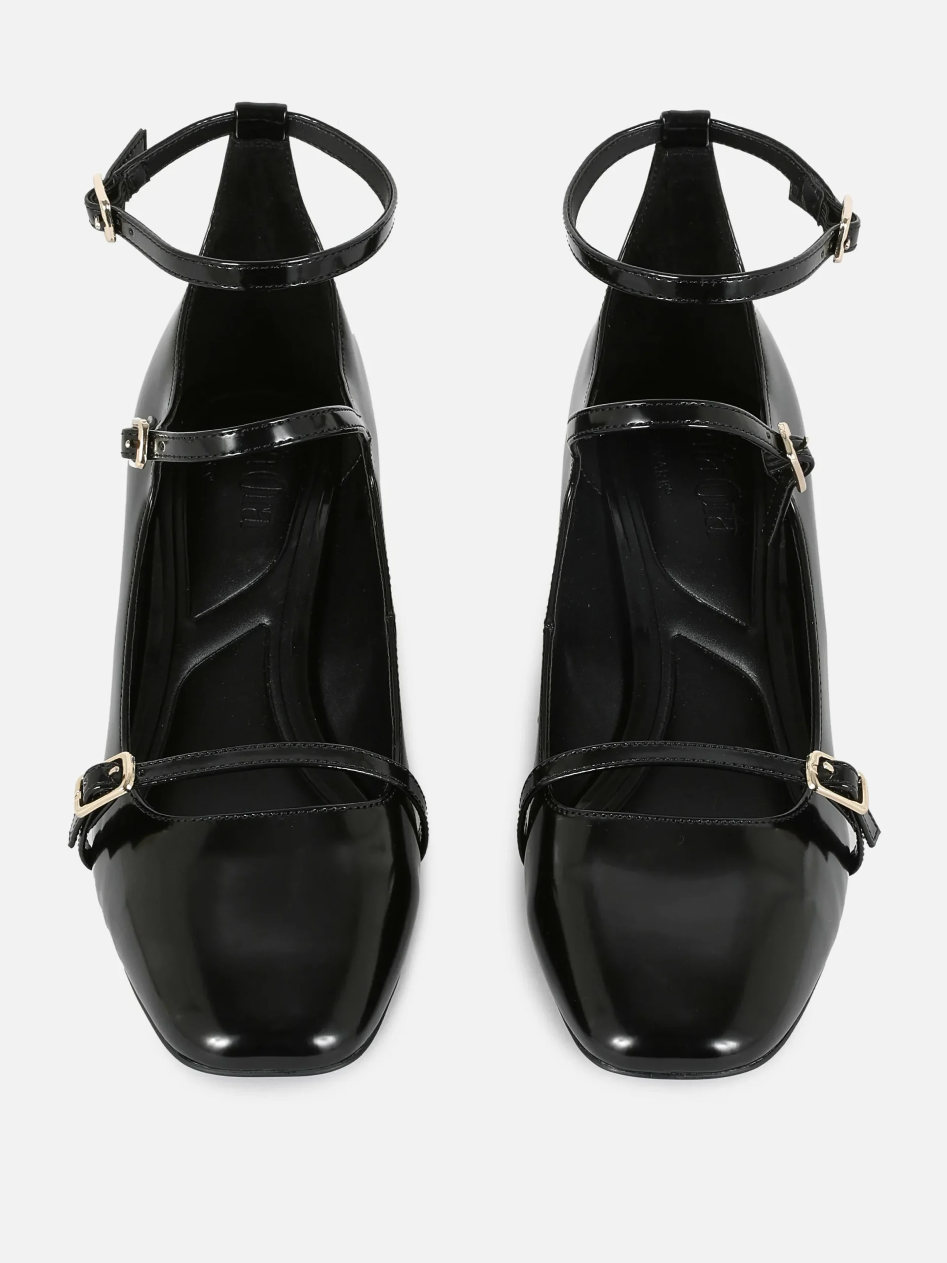 Heels|Primark „Rita Ora“ Mary Janes Mit Absatz Und Drei Riemchen Schwarz