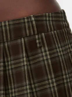 Röcke|Primark „Rita Ora“ Minirock Mit Falten Und Karomuster Braun