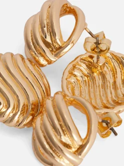 Schmuck|Primark „Rita Ora“ Ohrstecker Mit Skulpturalem Design, 2er-Pack Gelb
