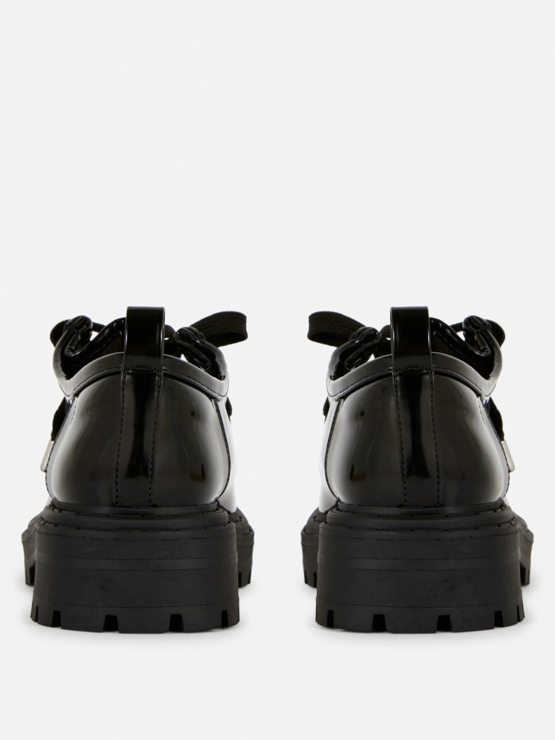 Flache Schuhe|Primark „Rita Ora“ Schnürloafer Mit Dicker Sohle Schwarz