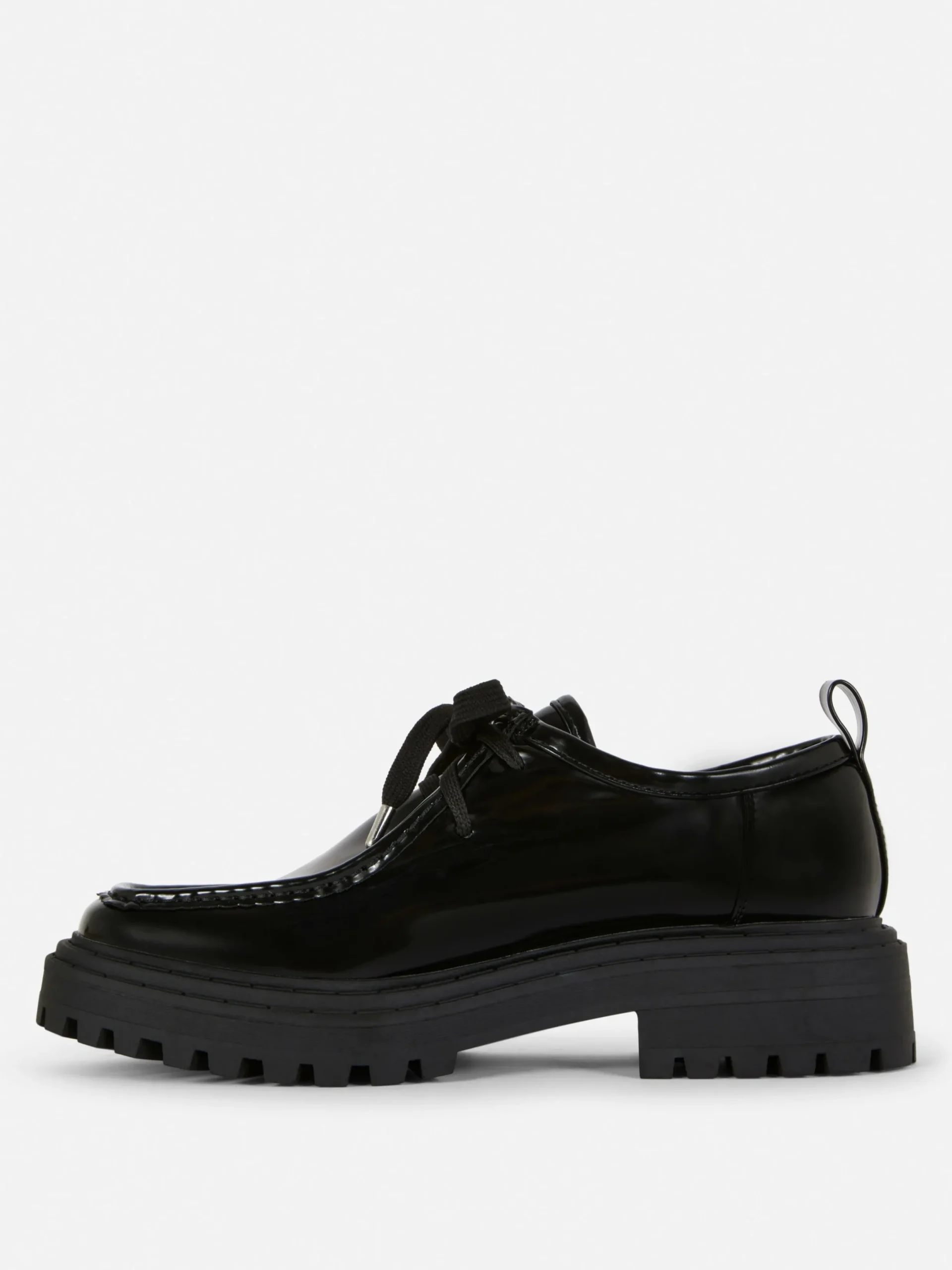 Flache Schuhe|Primark „Rita Ora“ Schnürloafer Mit Dicker Sohle Schwarz
