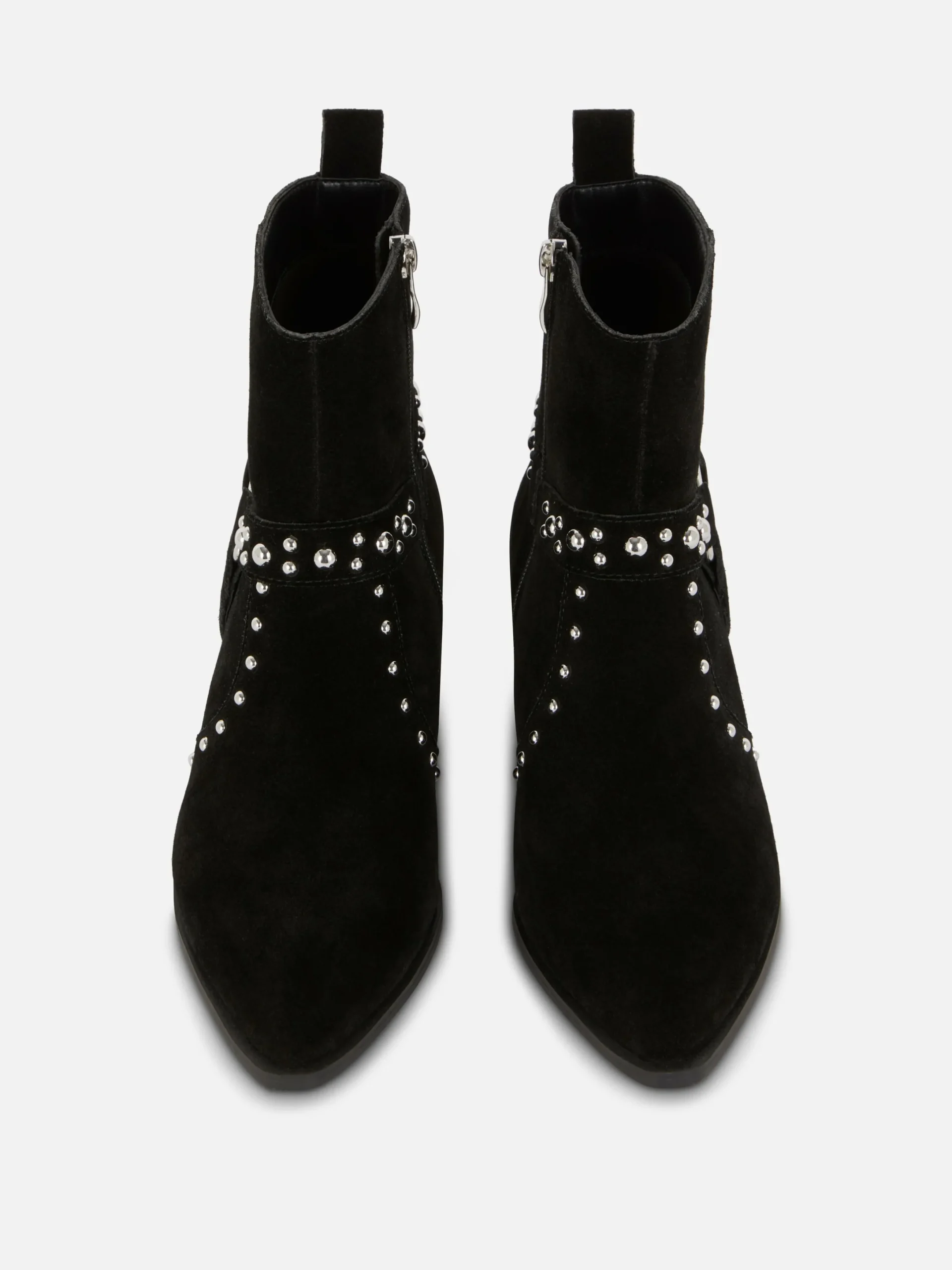 Stiefel|Primark „Rita Ora“ Stiefeletten In Wildleder-Optik Mit Nieten Schwarz