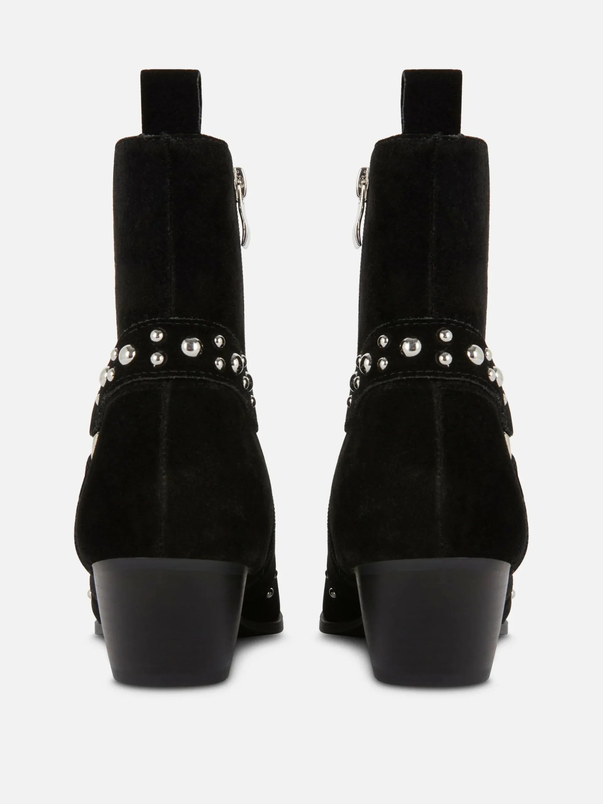 Stiefel|Primark „Rita Ora“ Stiefeletten In Wildleder-Optik Mit Nieten Schwarz