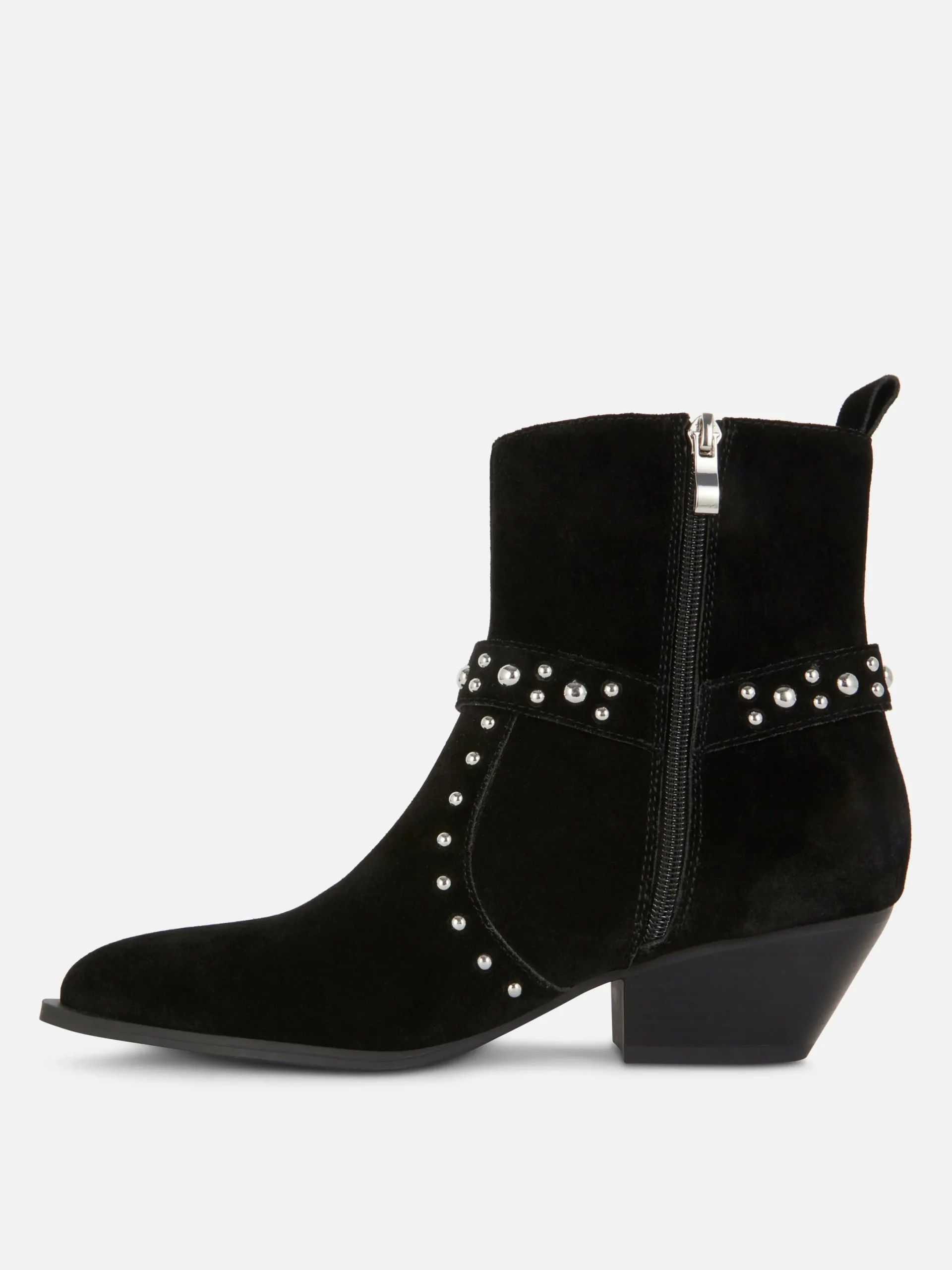 Stiefel|Primark „Rita Ora“ Stiefeletten In Wildleder-Optik Mit Nieten Schwarz