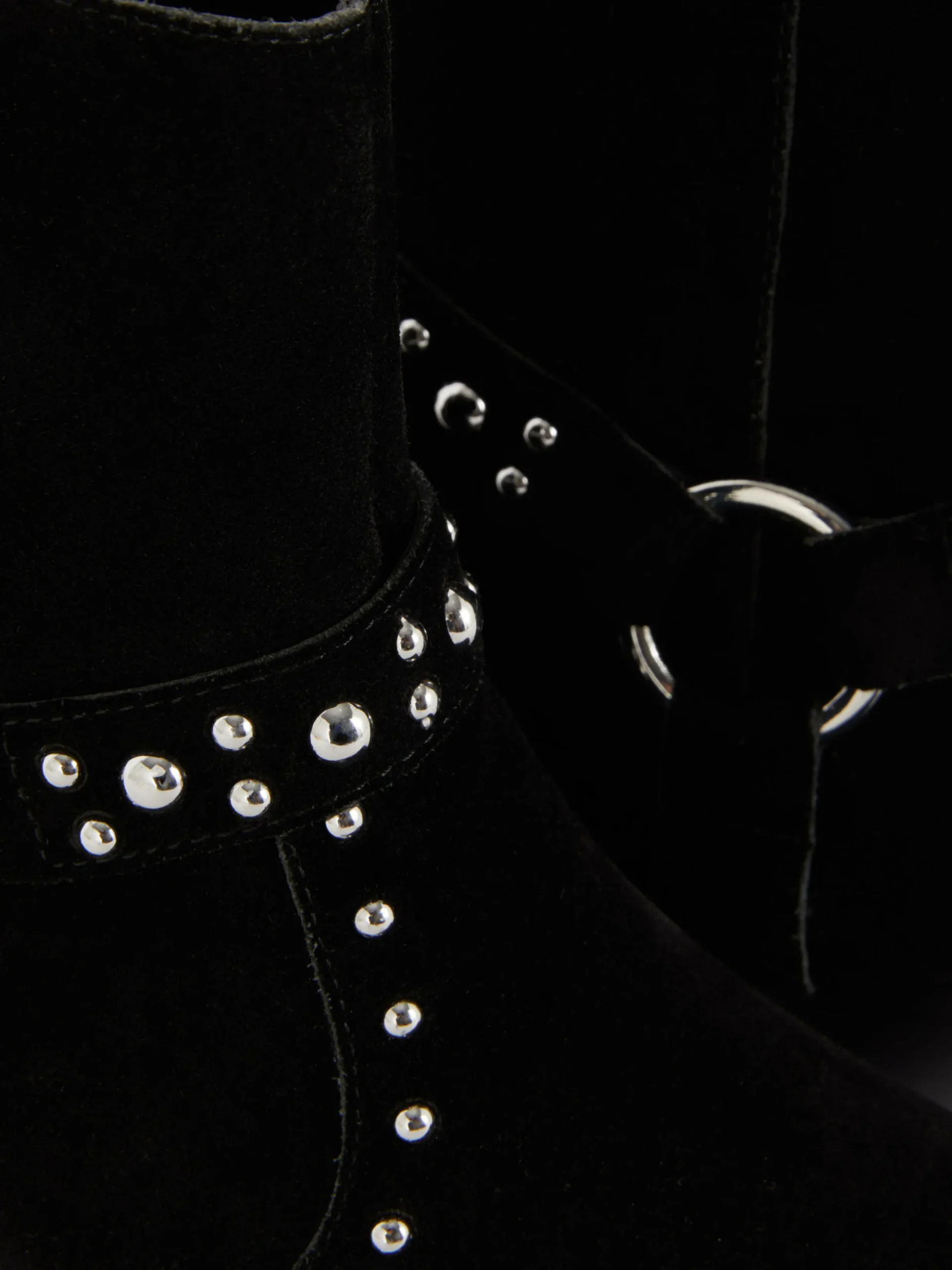 Stiefel|Primark „Rita Ora“ Stiefeletten In Wildleder-Optik Mit Nieten Schwarz