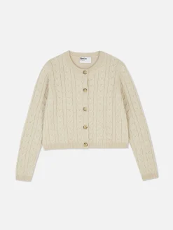 Pullover Und Cardigans|Primark „Rita Ora“ Strickcardigan Mit Zopfmuster Beige
