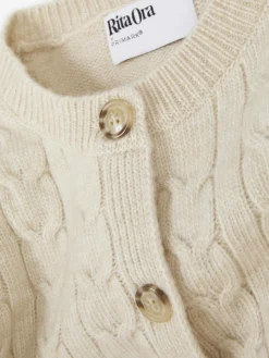 Pullover Und Cardigans|Primark „Rita Ora“ Strickcardigan Mit Zopfmuster Beige