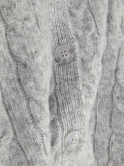 Pullover Und Cardigans|Primark „Rita Ora“ Strickcardigan Mit Zopfmuster Grau