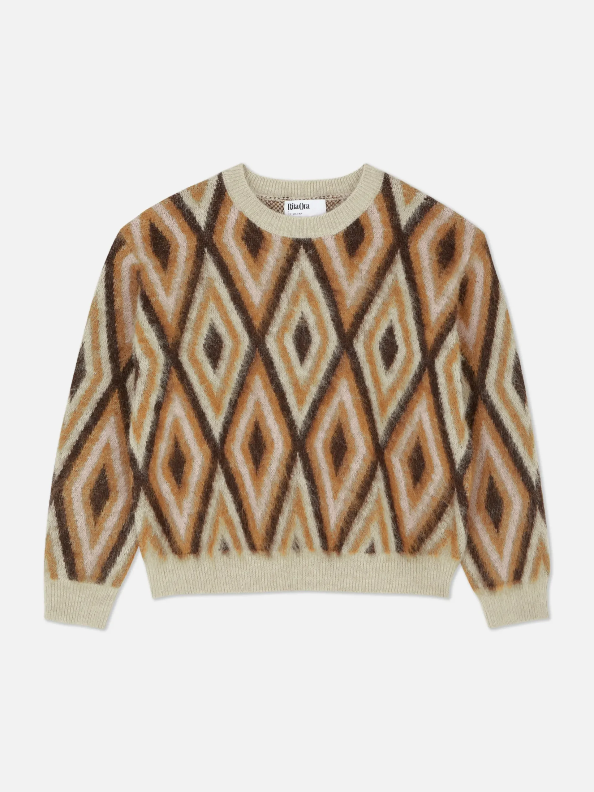 Pullover Und Cardigans|Primark „Rita Ora“ Strickpullover Mit Rautenmuster Braun