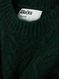 Pullover Und Cardigans|Primark „Rita Ora“ Strickweste Mit Zopfmuster Dunkelgrün