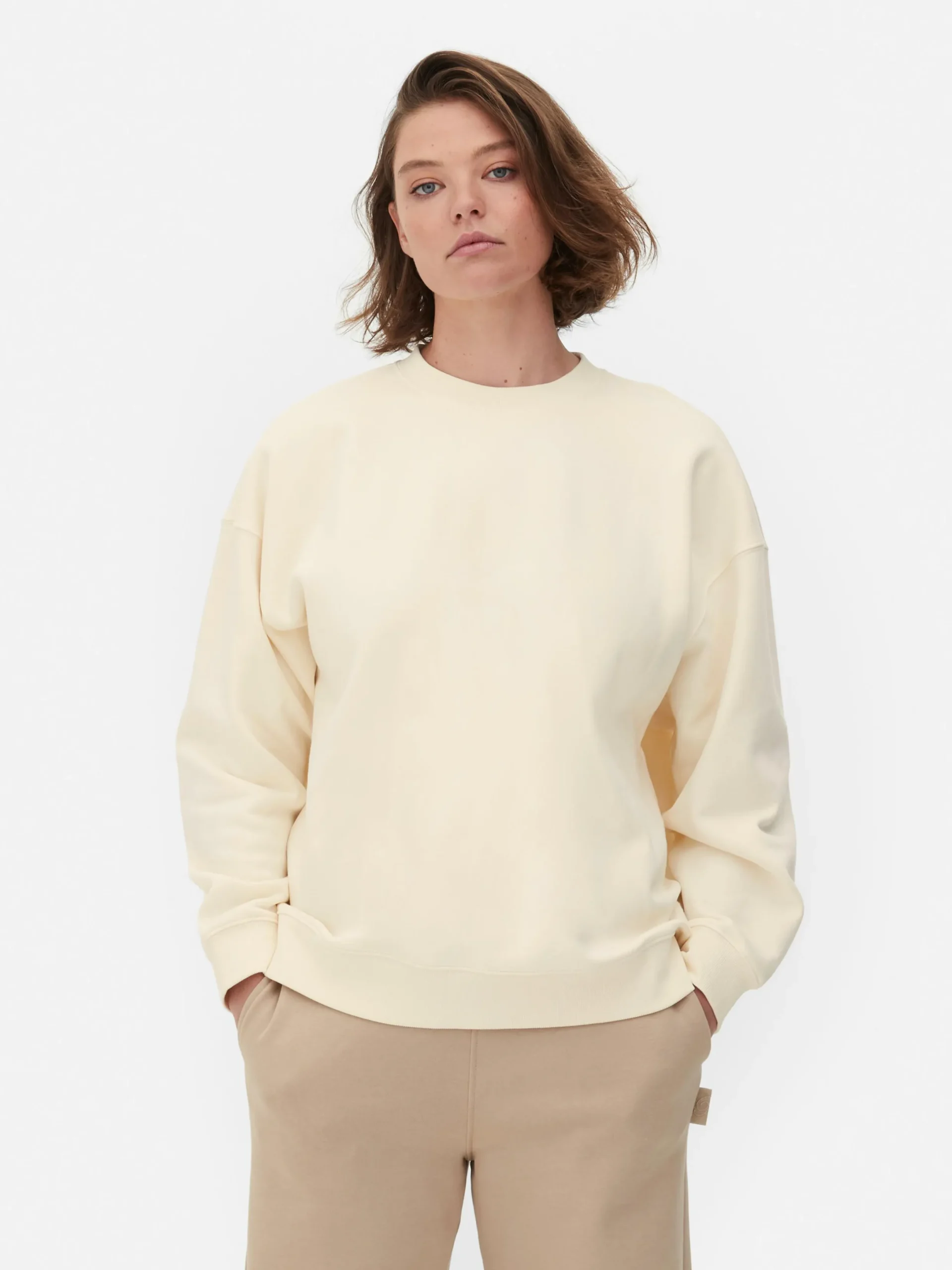 Hoodies Und Sweatshirts|Primark „Rita Ora“ Sweatshirt Im Oversized-Look Cremefarben