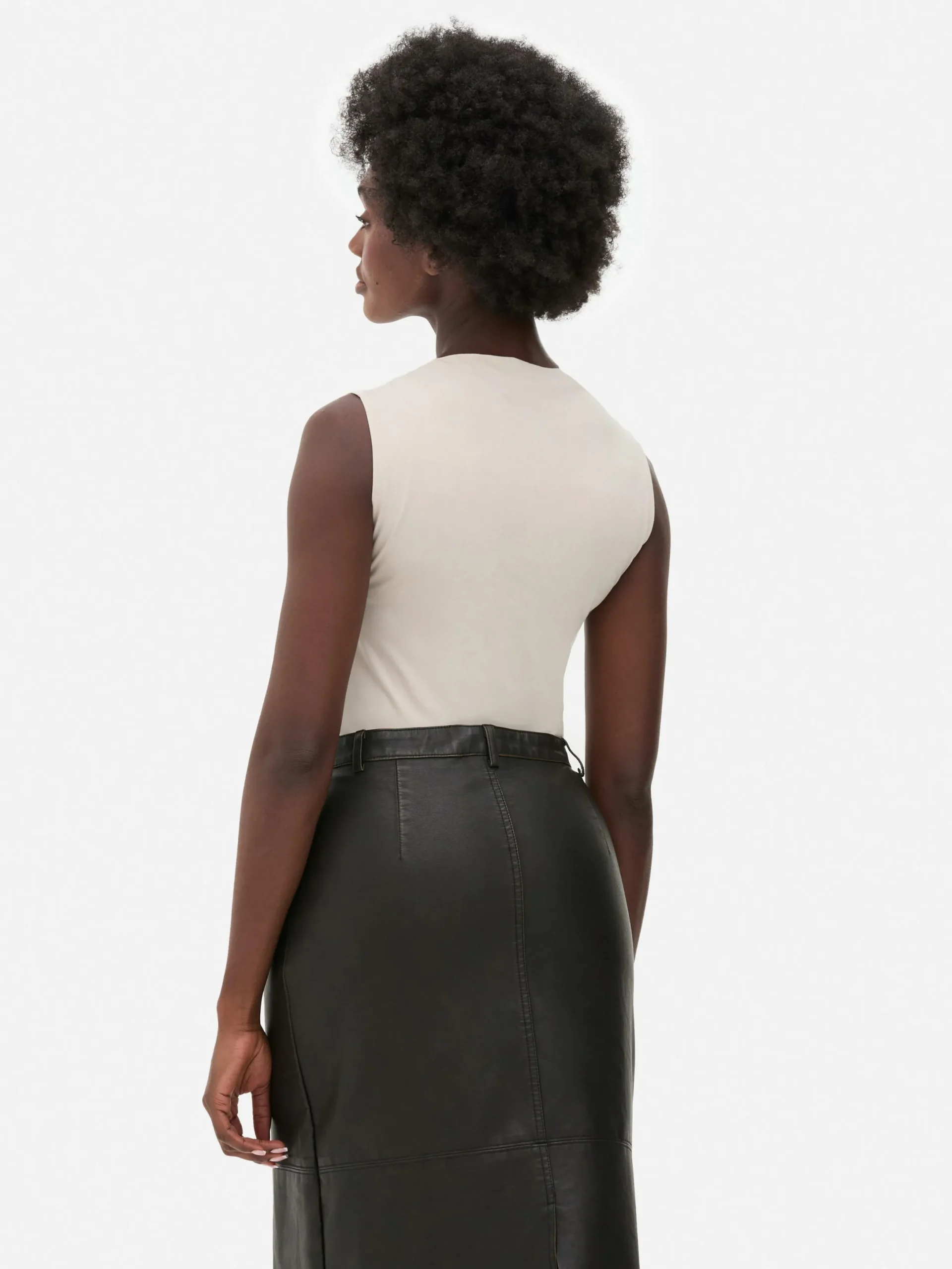 Tops Und T-Shirts|Primark Ärmelloser Body Mit Hohem Kragen Steinfarben