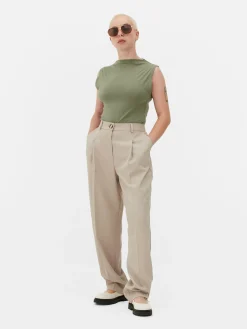 Tops Und T-Shirts|Primark Ärmelloser Body Mit Hohem Kragen Khakifarben