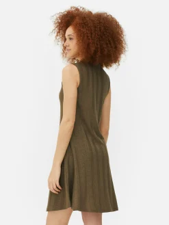 Kleider|Primark Ärmelloses, Geripptes Minikleid Khakifarben