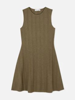Kleider|Primark Ärmelloses, Geripptes Minikleid Khakifarben
