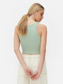 Tops Und T-Shirts|Primark Ärmelloses, Geripptes Racerback-Top Hellgrün