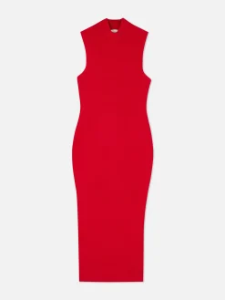 Kleider|Primark Ärmelloses Strick-Midikleid Rot