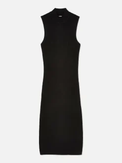 Kleider|Primark Ärmelloses Strick-Midikleid Schwarz