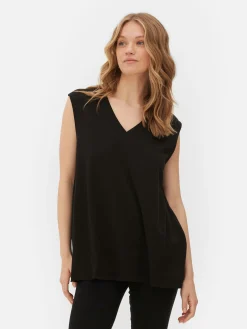 Tops Und T-Shirts|Primark Ärmelloses Trägertop Mit V-Ausschnitt Schwarz