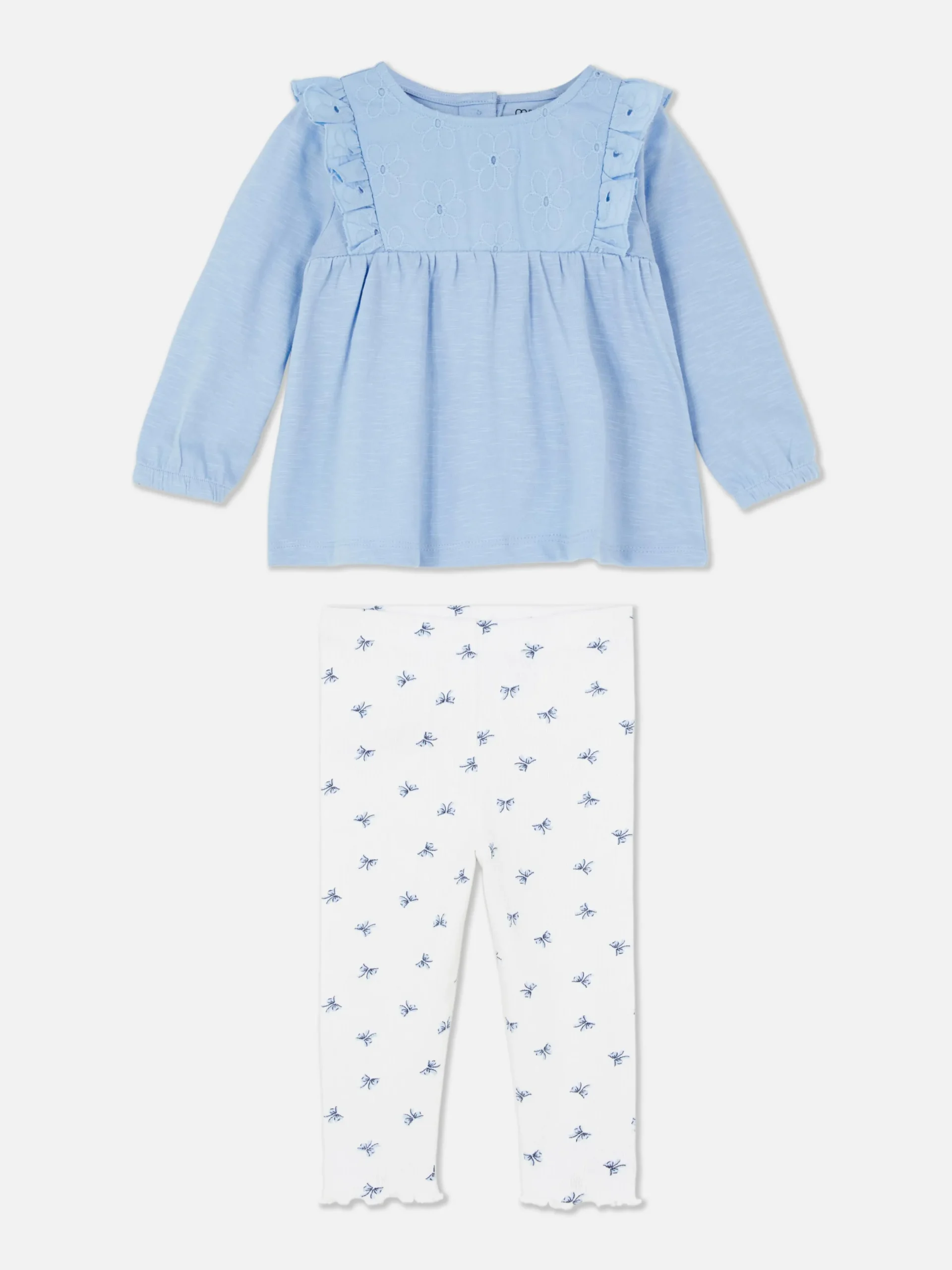 Sets Und Outfits|Primark Rüschenbluse Und Leggings Im Set Blau