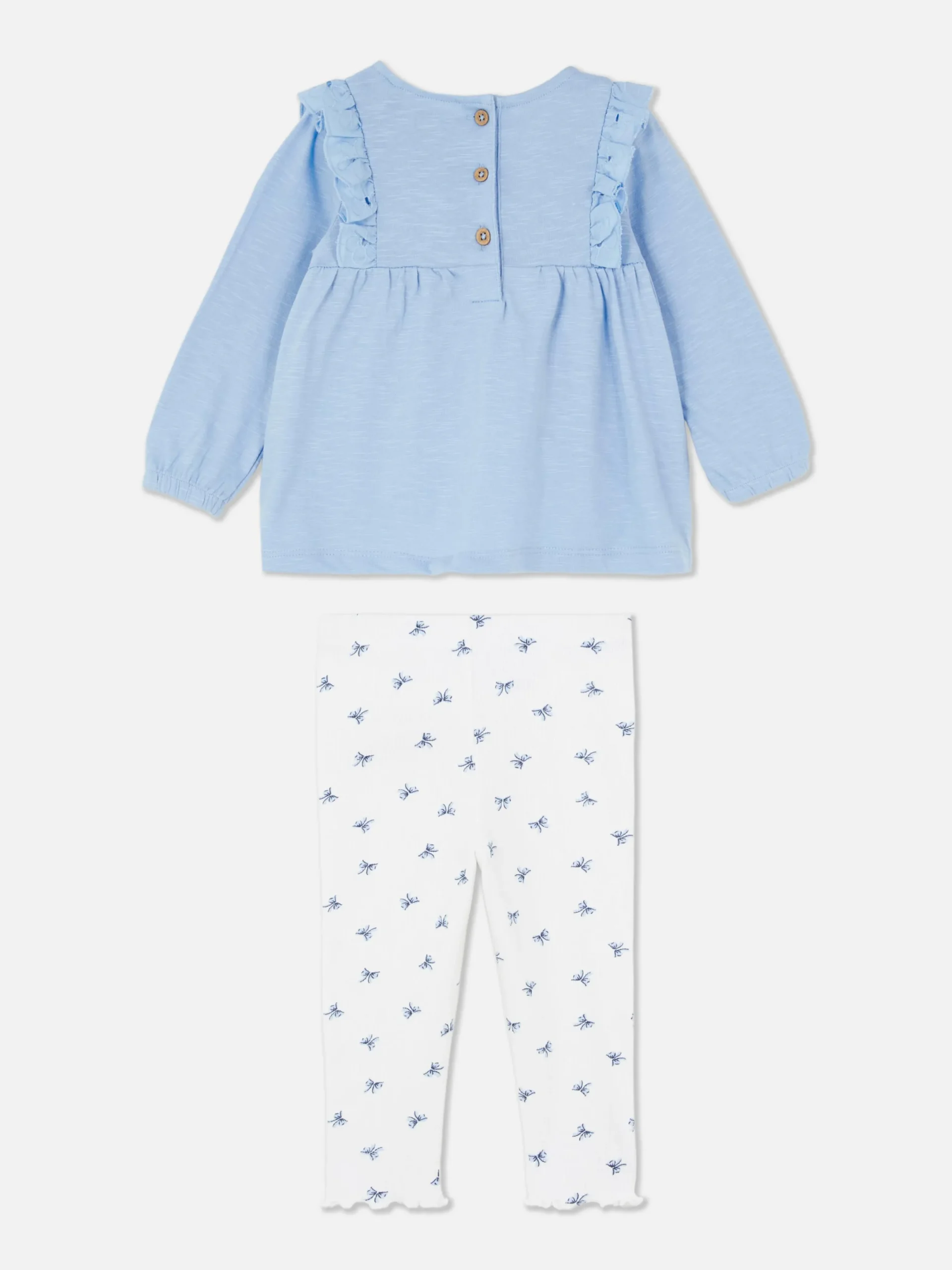 Sets Und Outfits|Primark Rüschenbluse Und Leggings Im Set Blau