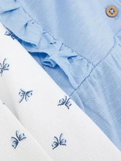 Sets Und Outfits|Primark Rüschenbluse Und Leggings Im Set Blau