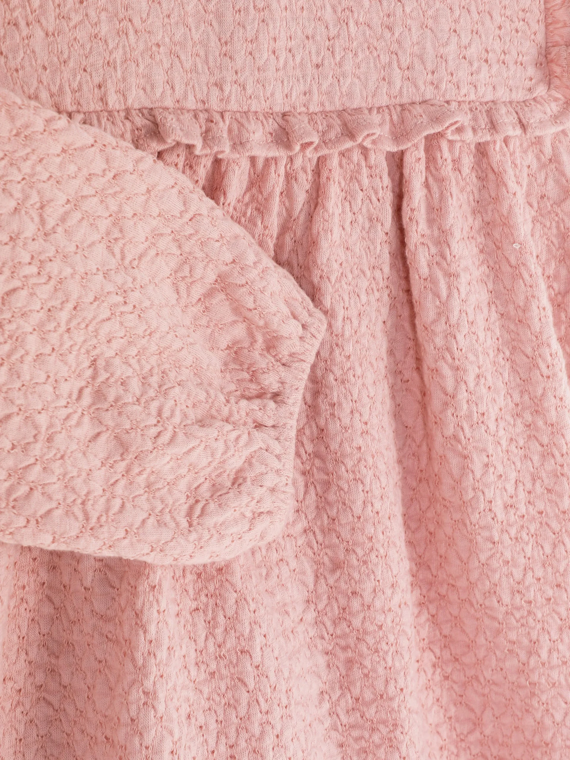 Kleider Und Röcke|Primark Rüschenkleid In Knitteroptik Rosa