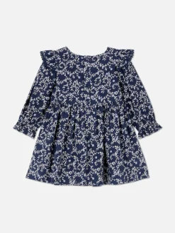 Kleider Und Röcke|Primark Rüschenkleid Mit Blumenmuster Marineblau