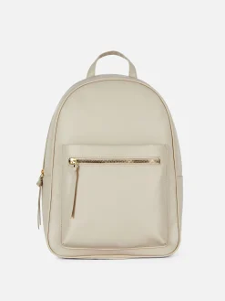 Taschen Und Portemonnaies|Primark Rucksack Aus Kunstleder Ecrufarben