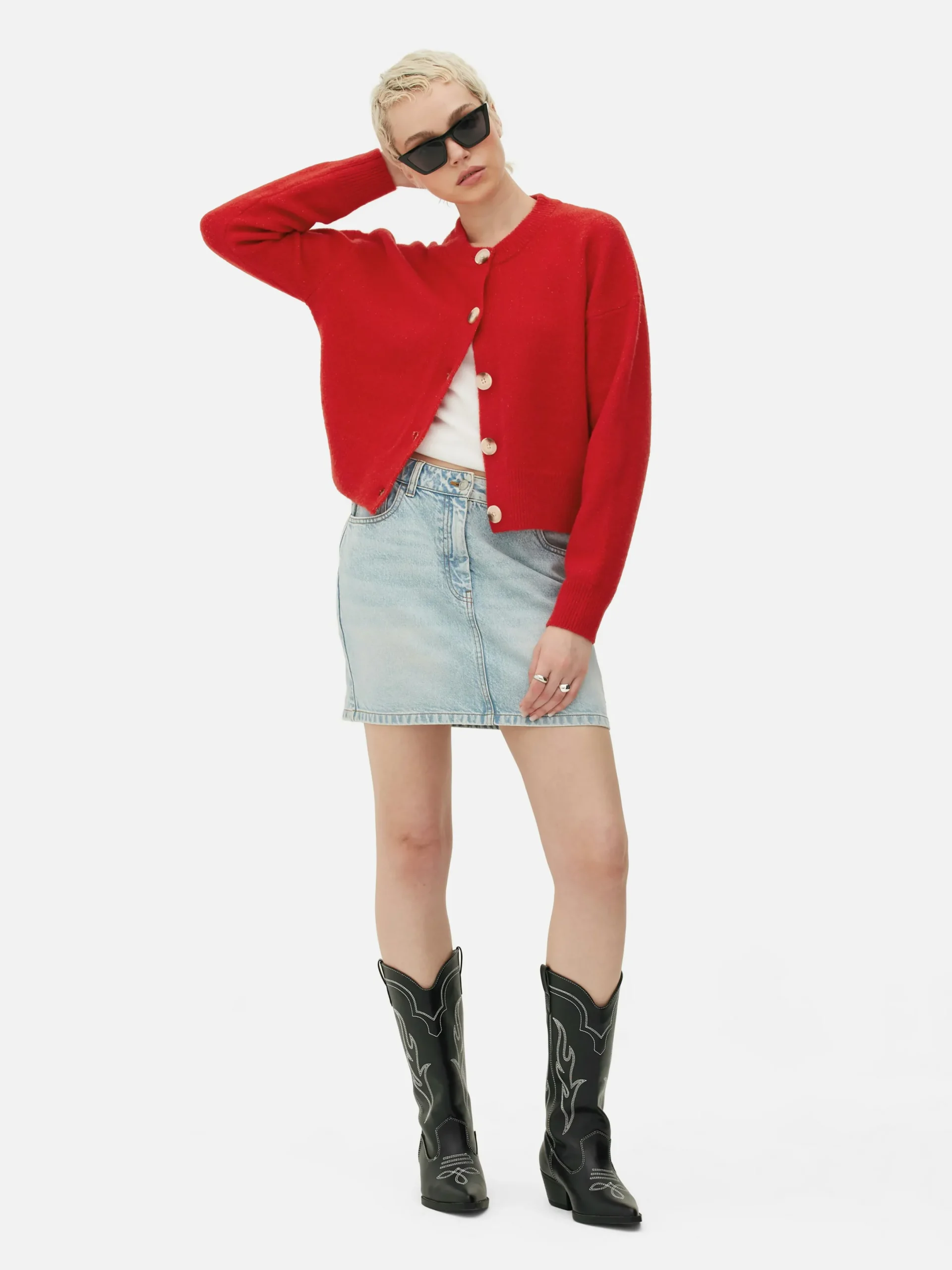 Pullover Und Cardigans|Primark Rundhals-Cardigan Mit Knopfleiste Rot