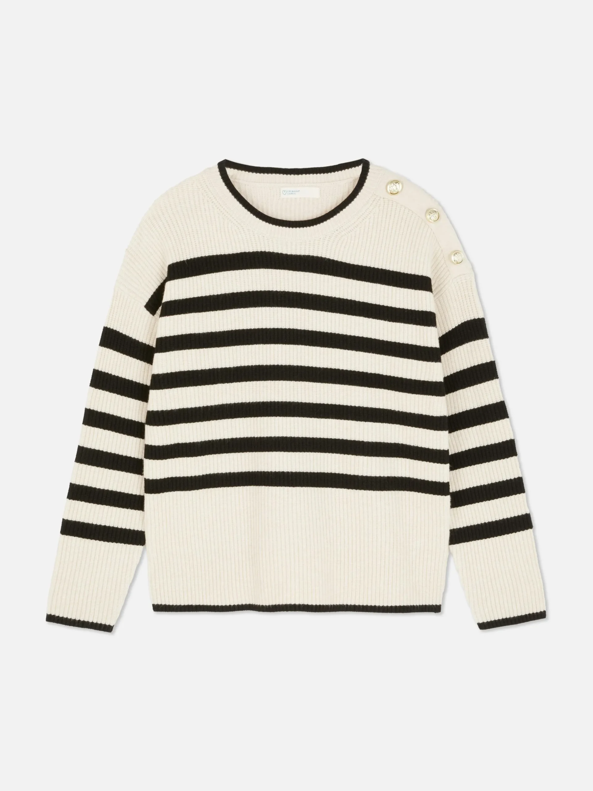 Pullover Und Cardigans|Primark Rundhalspullover Mit Knopfdetail Beige