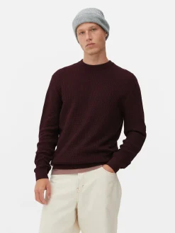Pullover Und Cardigans|Primark Rundhalspullover Mit Korbstruktur Burgunderrot