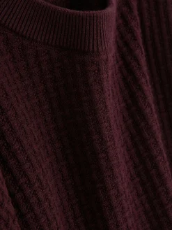 Pullover Und Cardigans|Primark Rundhalspullover Mit Korbstruktur Burgunderrot