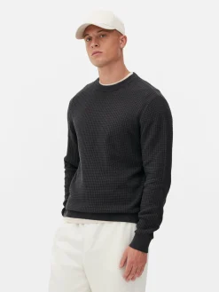 Pullover Und Cardigans|Primark Rundhalspullover Mit Korbstruktur Anthrazitfarben
